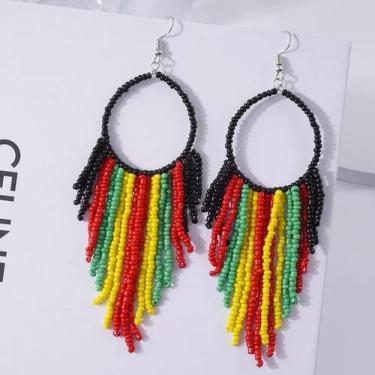 Imagem de Brincos Longos De Estilo Étnico Com Contas, Joias De Moda Para Mulhere