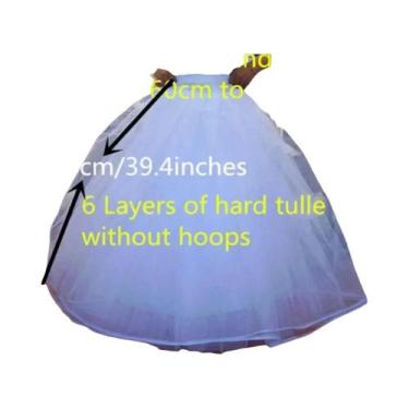 Imagem de Saia De Tule Larga E Volumosa Com 4/6/8 Camadas Para Vestido De Noiva 