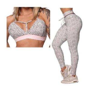 Imagem de Conjunto Calca Legging Empina Bumbum+Top Tricot White Moving-Feminino