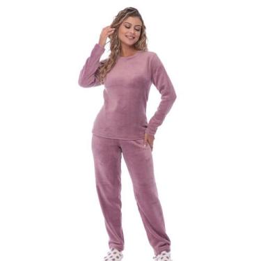 Imagem de Pijama Soft Feminino Inverno Longo Adulto Fleece Básico - Victory, GG,
