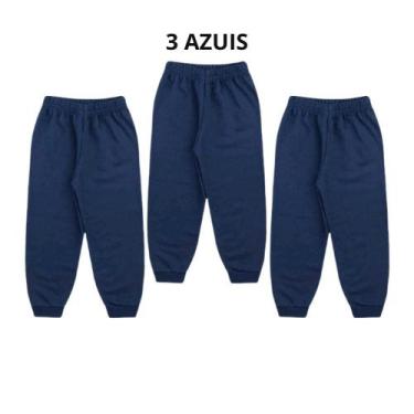 Imagem de Kit 3 Calças Moletom Peluciado Algodão Infantil Juvenil Inverno 4 ao 1