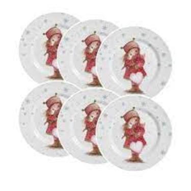 Imagem de Conjunto de 6 Pratos Sobremesa Sweet Christmas de Cerâmica 21cm - Alle