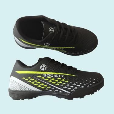 Imagem de Tenis Chuteira Infantil futebol menino Society - Nacshoes, Preto branc