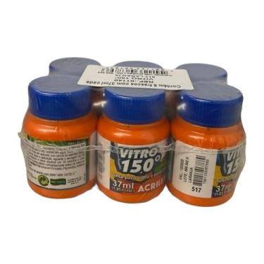 Imagem de Kit com 6 Verniz Vitro 150 Laranja 517 Acrilex 37ml - Lua Mística - 10