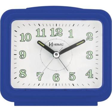 Imagem de Relogio despertador herweg 2588-011 azul escuro, AZUL