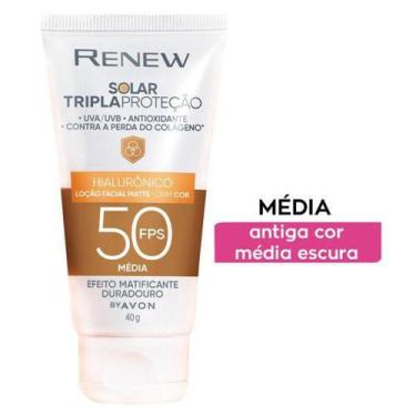Imagem de Avon Protetor Solar Facial Renew FPS50 com Cor Média - 40g
