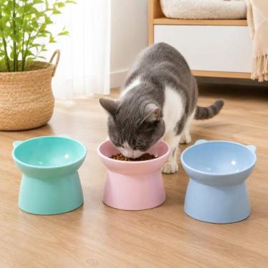 Imagem de Comedouro Elevado Formato Gato 13cm - Sortido - BUPPY PET