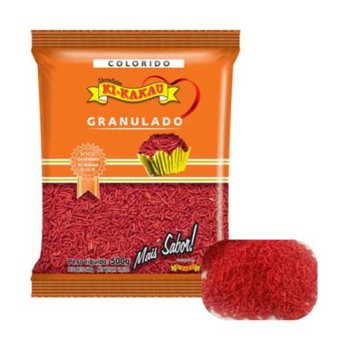 Imagem de Granulado Vermelho 500g para Confeitaria e Decoração de Doces - Ki Kak