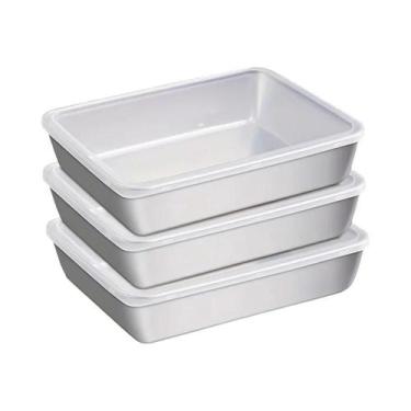 Imagem de Conjunto De Recipientes De Armazenamento De Alimentos Em Aço Inoxidáve