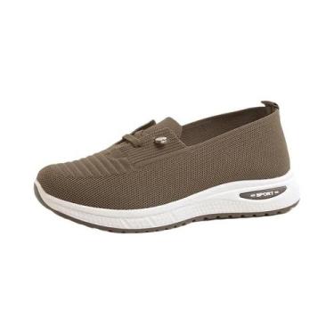 Imagem de Tênis Feminino Casual com Salto Anabela, Respirável, Antiderrapante, p