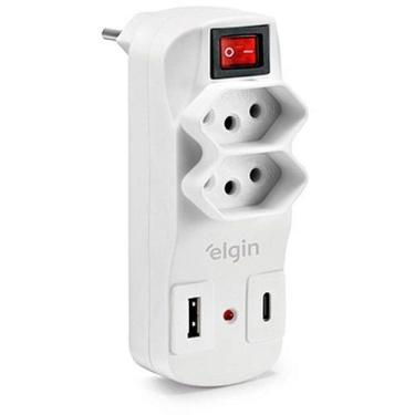 Imagem de Filtro De Linha 2 Tomadas + Usb Tipo A/c 10a - Elgin
