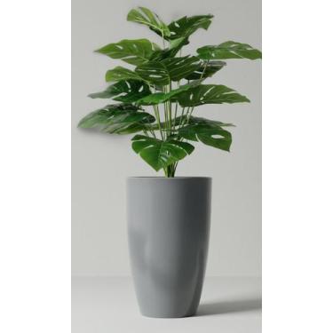 Imagem de Vaso Decorativo Grande 45cm Poliet Cinza - Congratulations Store
