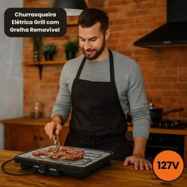Imagem de Churrasqueira Elétrica Grill com Grelha Removível 127V - Preta - START