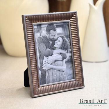 Imagem de Porta Retrato Texturizado Bronze 10x15cm - brasil art