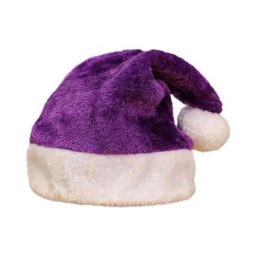 Imagem de Chapéu De Papai Noel Em Veludo Vermelho Para Adultos E Crianças, Acess