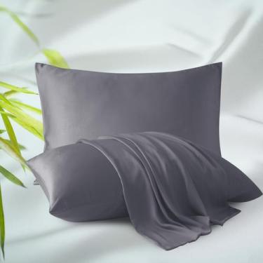 Imagem de Zaizaihome Fronhas King de Viscose de Bambu 51x91 cm Conjunto com 2