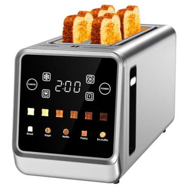 Imagem de Torradeira Foyoconven 4 Fatias com Tela Sensível ao Toque 1400W Inox