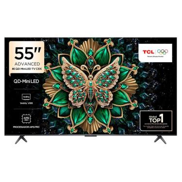 Imagem de Smart TV TCL 55C6K 55 Polegadas 4K QD-Mini LED Preta Dolby Vision Atmos HDMI 2.1 Wi-Fi Bluetooth Bivolt
