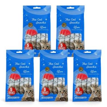 Imagem de Kit 5 Sachês para Gatos The Cat Snacks Atum Frango 25 Sachês 375g - R3