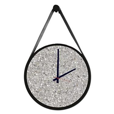 Imagem de Relógio Adnet Preto Alça Preta Mostrador Terrazzo Ponteiro Preto 30 cm