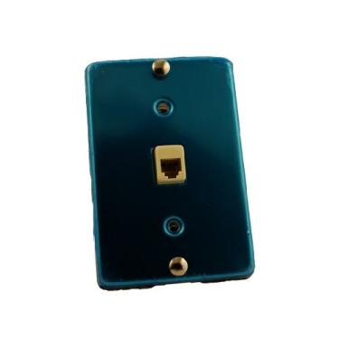 Imagem de Leviton Conector de parede para telefone 40223-S, 6P4C, conexão rápida, aço inoxidável