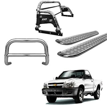 Imagem de Kit Quebra Mato +Santo Ant H3 +Estribo S-10 94/11 Cromo CS