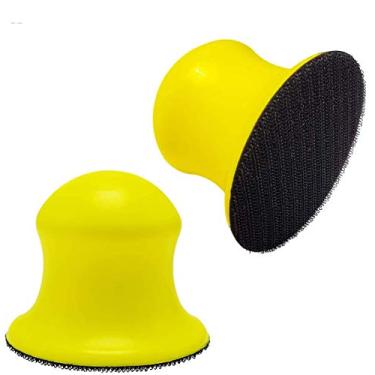 Imagem de Tockrop 2 pacotes de 3 blocos de lixamento de mão redondos para discos de gancho e laço de 7,6 cm, ideal para restauração de móveis de madeira, artes e artesanato em casa