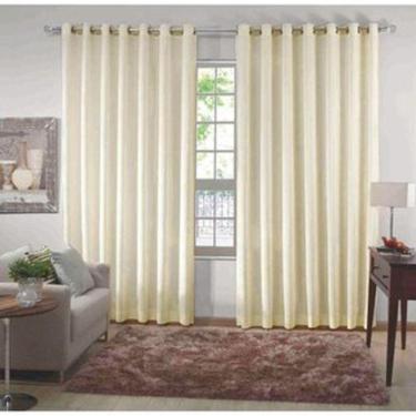Imagem de Cortina Para Sala Quarto Tecido Microfibra Palha 4,00X2,50
