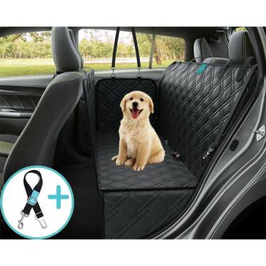 Imagem de Kit Capa Pet Protetora De Banco Traseiro com Ziper + 3 Cinto de Segurança