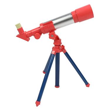 Imagem de Telescópio astronômico infantil, telescópio portátil de astronomia dobrável equipado com tripé, 3 oculares diferentes, telescópio refrator para adultos iniciantes, presente de brinquedos de educação precoce (vermelho)