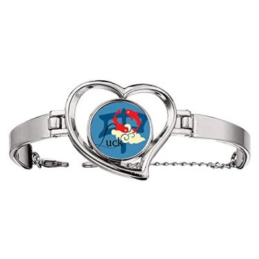 Imagem de N/A N/A Bracelete China Carp Good Luck Blessings coração joia pulseira de arame, medium, metal