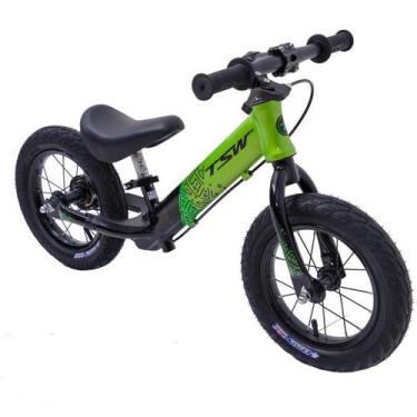 Imagem de Bicicleta Aro 12 Infantil Equilíbrio Sem Pedal Alumínio Verde Tsw