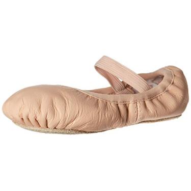 Imagem de Bloch Belle Sapatilhas infantis de balé, sapatos para meninas, alta durabilidade, cabedal de couro macio, flexibilidade, sola de camurça completa, elástico pré-costurado, forro de coração estampado,