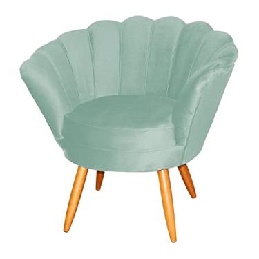 Imagem de Poltrona Petala Veludo Pés de Madeira - Ds Estofados