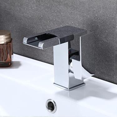 Imagem de Conjunto de torneira de bacia de banheiro com cascata de latão, misturador de água quente fria, guindaste, torneira de pia, mudança de cor por torneiras de fluxo de água, cromo A, China