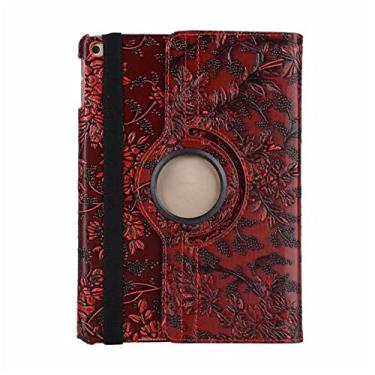 Imagem de ZiEuooo Capa de poliuretano com rotação de 360 graus, compatível com Apple Tablet para iPad 2, 3, 4, 5, 6, 7, 8, 9, Th Gen Air 2, 5 Mini 4 5 (iPad 6th 9.7, vermelho)