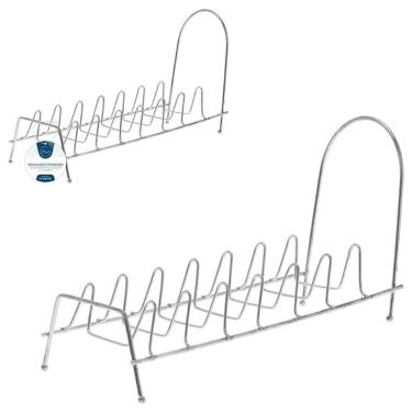 Imagem de Escorredor De Louça Cozinha Aramado Cromado Até 6 Pratos