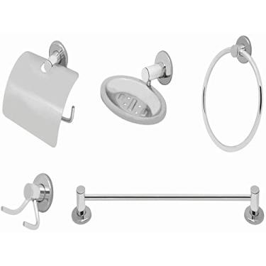 Imagem de Kit Acessórios 5 Peças Inox Para Banheiro Modelo Stander