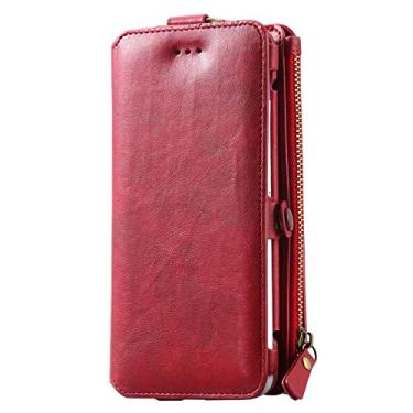 Imagem de Capa de telefone para iphone 11 pro max xs xr 5 c 6 s se 2020 7 8 plus cintura pendurada carteira de couro carteira de telefone bolsa de capa, vermelha, para ipohone 11 pro max