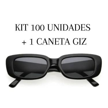 Imagem de Kit 100 Óculos De Sol Retrô Vintage + Caneta Giz Festa