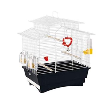 Imagem de KIZQYN Gaiolas de pássaro de aço inoxidável gaiola de papagaio grande pombo gaiola de pássaro de metal portátil pequeno pássaros gaiola de viagem animal de estimação casa gaiola de voo (cor: C)