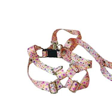 Imagem de Kit de Peitoral e Guia Ajustável RBPet Para Cães e Animais de Pequeno Porte (Estampa 1)
