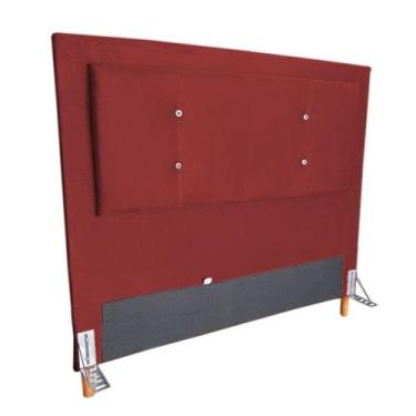 Imagem de Cabeceira Cama Box Solteiro 90cm Caribe Suede Vermelho - Sheep Estofad