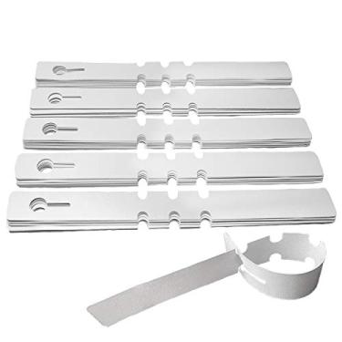 Imagem de BEADNOVA Etiquetas de árvore de plástico para plantas, etiquetas penduradas, marcadores de árvores, placas de berçário, para plantas e jardim (120 peças, branco)