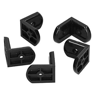 Imagem de Garosa L em forma de suporte de canto direito suporte de aço inoxidável resistente preto - 12 peças, código de canto