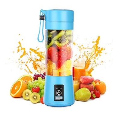Imagem de Liquidificador portátil, liquidificador pessoal para shakes e smoothies, liquidificadores de tamanho pessoal com mini misturador de suco de frutas recarregável USB, mini espremedor de suco de liquidif