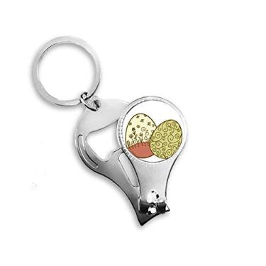 Imagem de Anel de alicate de unha de ovo de flor festival de religião de páscoa chaveiro abridor de garrafa cortador