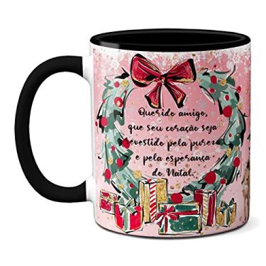 Imagem de Caneca Amigo Tenha Um Coração Puro E Esperançoso Do Natal (Preta)