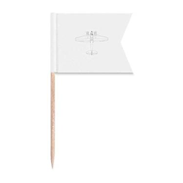 Imagem de Linha de aeronaves Arma Art Déco Presente Moda Palito Bandeiras Marcação para Festa Bolo Comida Prato de Queijo