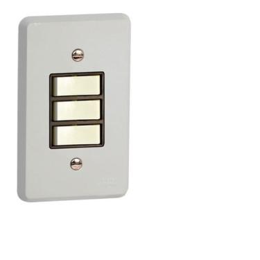 Imagem de Interruptor 03 Seções Simples C/Placa Silentoque 3100 - Pial